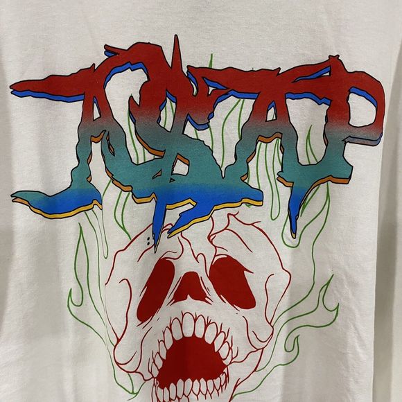 ASAP Worldwide Skull Logo White T Shirt A$AP Mob Size XXL Asap Ferg Asap Rocky - Picture 8 of 10